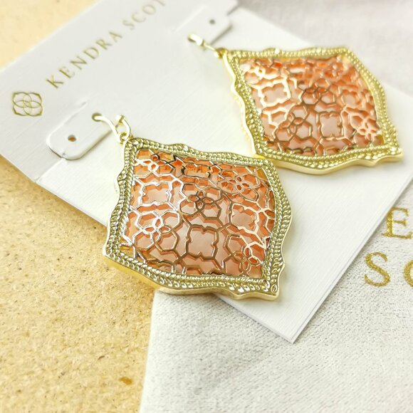 NEW Kendra Scott Rose Gold Filigree Kirsten Earrings - Picture 2 of 3